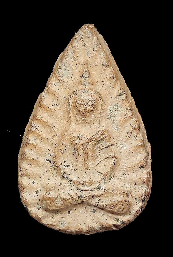 พระกลีบบัว เนื้อดิน กรุวัดลิงขบ กทม. มีหน้ามีตา หู สวยงาม