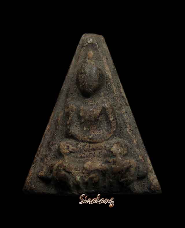 พระเชตุพลพิมพ์เล็ก(เนื้อดิน) ฐานบัวชั้นเดียว กรุวัดมหาธาตุ จ.สุโขทัย 