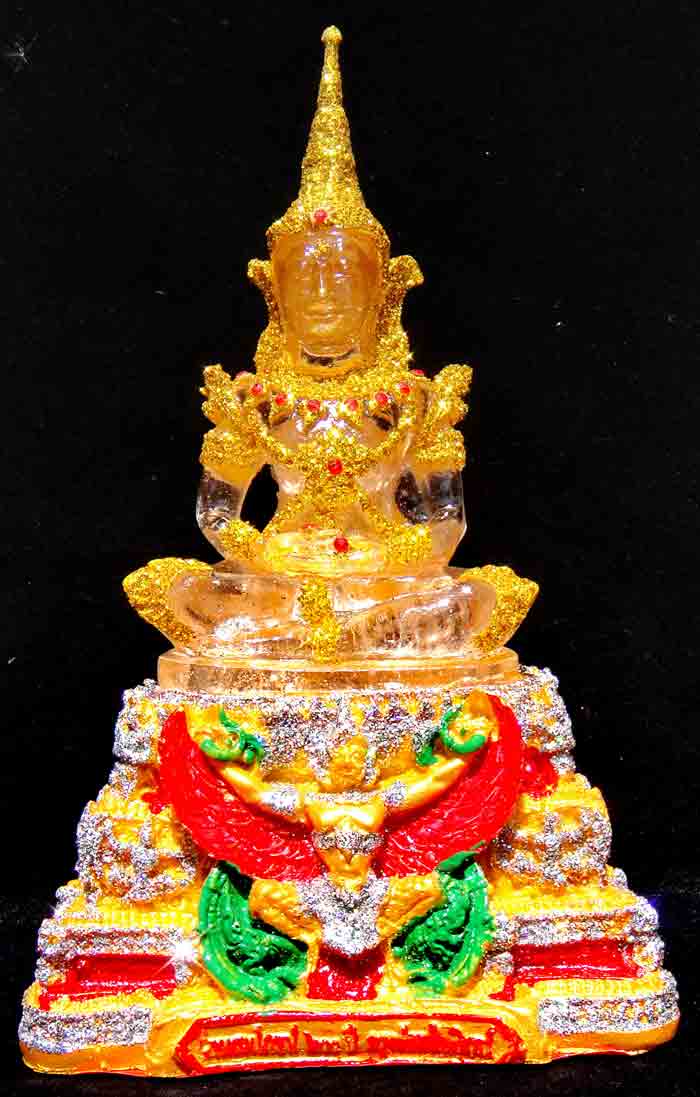 พระแก้วมรกต ทรงเครื่องฤดูร้อน งานพุทธศิลป์ประณีตสวยงามมาก ขนาดหน้าตักกว้าง 4.5 นิ้ว ฐาน 7x4.5 นิ้ว ส