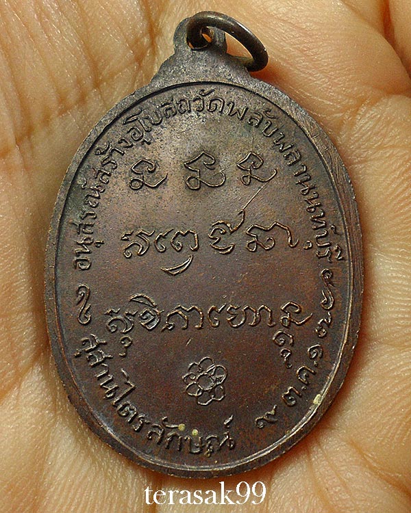 เหรียญหลวงพ่อเกษม เขมโก ออกวัดพลับพลา จ.นนทบุรี พิมพ์นิยม เนื้อทองแดง ปี2517 สวยๆราคาเบาๆ