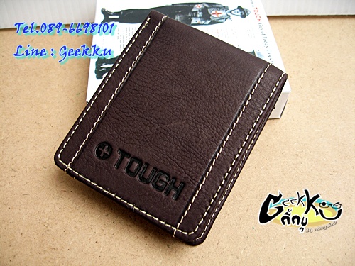 กระเป๋าตังค์ Tough (T05) หนังแท้สีน้ำตาล  หนังชามัวร์  สวยค่ะ  