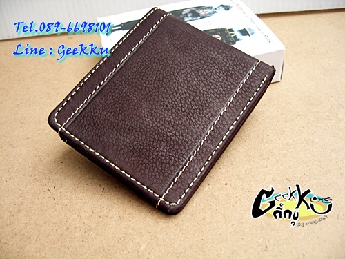 กระเป๋าตังค์ Tough (T05) หนังแท้สีน้ำตาล  หนังชามัวร์  สวยค่ะ  