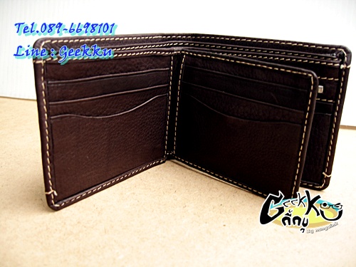 กระเป๋าตังค์ Tough (T05) หนังแท้สีน้ำตาล  หนังชามัวร์  สวยค่ะ  