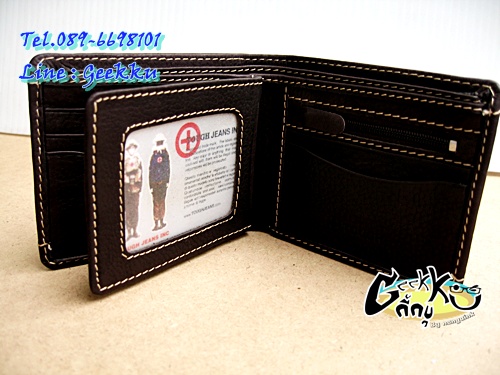 กระเป๋าตังค์ Tough (T05) หนังแท้สีน้ำตาล  หนังชามัวร์  สวยค่ะ  