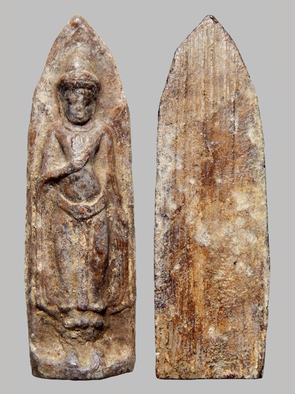 พระร่วงยืน หลังกาบหมาก สนิมแดง กรุถ้ำพุพระ จ.กาญจนบุรี