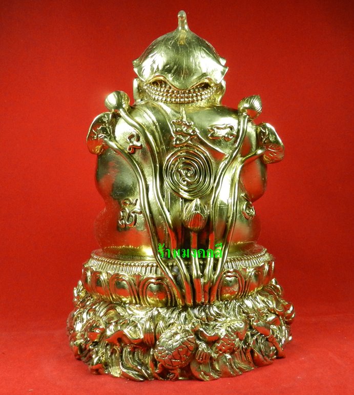 พระสังกัจจายน์บัวเข็ม บูชา 5 นิ้ว  รุ่นจ้าวทรัพย์ เนื้อทองโบราณขัดเงา วัดพระมหาธาตุวรมหาวิหาร ปี57