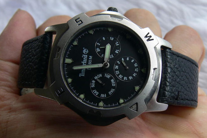 นาฬิกา Timberland ของแท้  โครโนกราฟ ผู้ชาย ,เรือน Stainless Steel สายหนัง ,ขอบเข็มทิศ