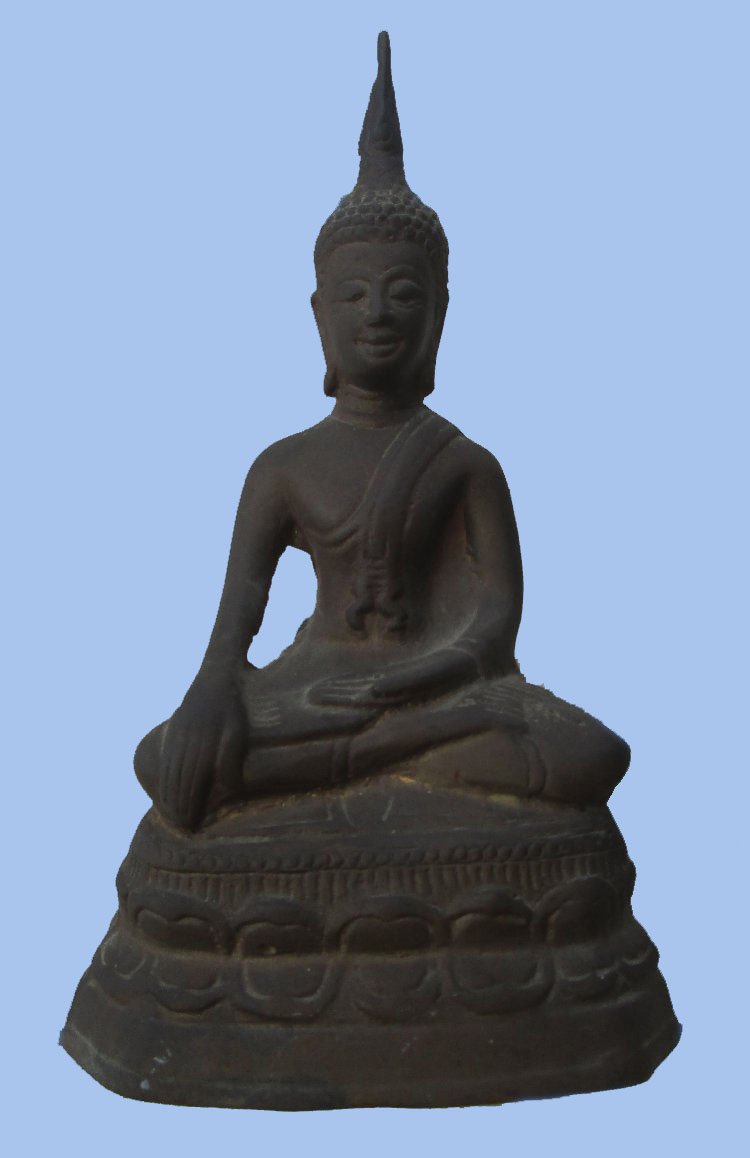 พระพุทธรูปบูชาปางมารวิชัย เนื้อทองเหลือง ขนาดหน้าตักประมาณ 3.5 นิ้วก้นอุดปูนฝังเหรียญบาท เคาะแรกครับ