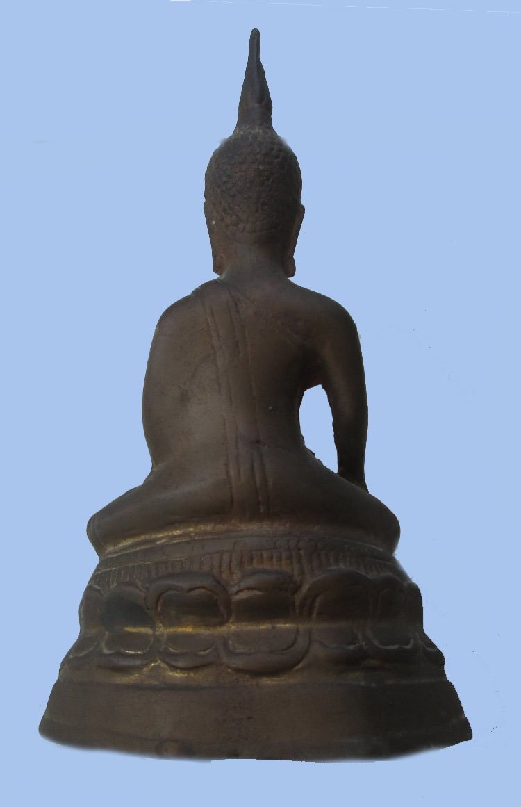 พระพุทธรูปบูชาปางมารวิชัย เนื้อทองเหลือง ขนาดหน้าตักประมาณ 3.5 นิ้วก้นอุดปูนฝังเหรียญบาท เคาะแรกครับ