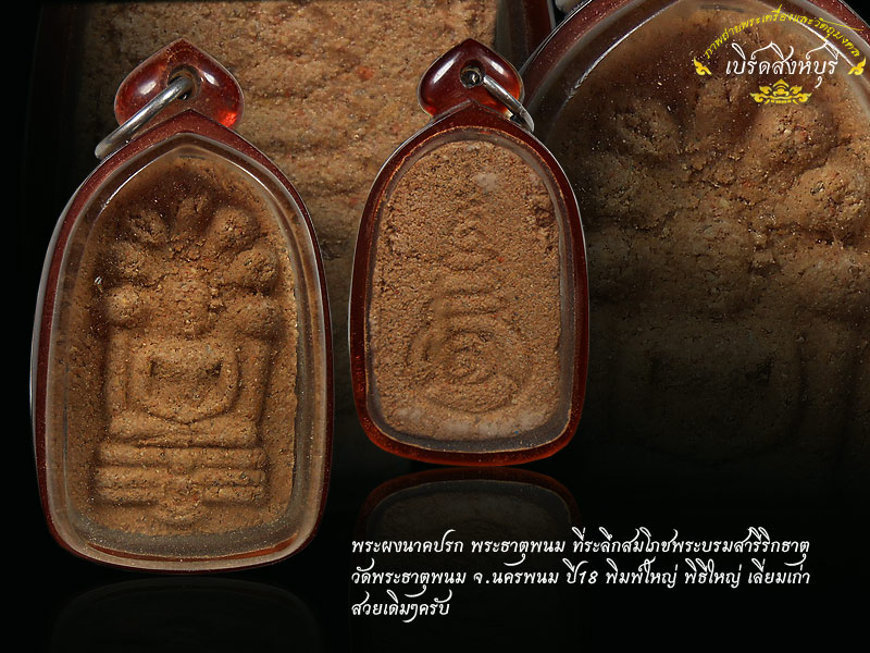พระผงนาคปรก พระธาตุพนม ที่ระลึกสมโภชพระบรมสารีริกธาตุ วัดพระธาตุพนม จ.นครพนม ปี18 พิมพ์ใหญ่