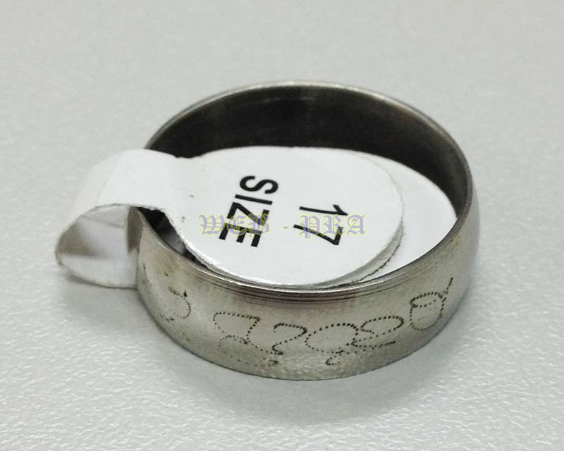 แหวน Stainless Steel หลวงพ่อเปิ่น วัดบางพระ จ.นครปฐม ขนาดเบอร์ 17 พร้อมจารรอบแหวน