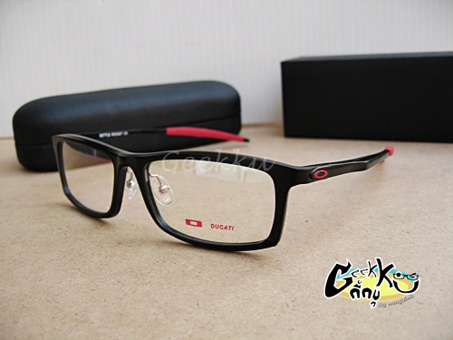  กรอบแว่นตา Oakley (O-18) ทรงกรอบเต็มสีดำ(ขาแดง) 