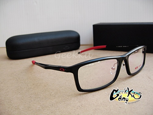  กรอบแว่นตา Oakley (O-18) ทรงกรอบเต็มสีดำ(ขาแดง) 
