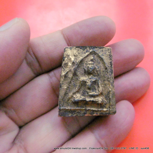 พระเจ้าสิบชาติ พระแผงตัดเดี่ยว กรุวัดกระชาย อยุธยา ปางมารวิชัย ตัดเดี่ยว ลงรักปิดทองเดิมจากกรุ