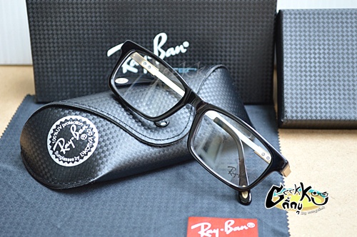 กรอบแว่นตา Ray Ban (R26) ทรงกรอบเต็มสีดำ ขาสปริง (กรอบพลาสติก ก้านขาโลหะ)