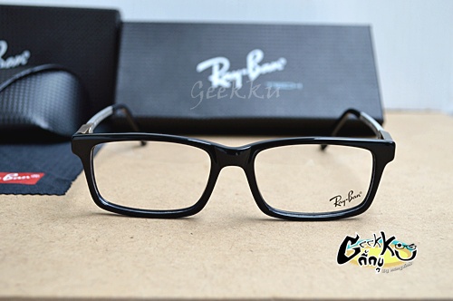 กรอบแว่นตา Ray Ban (R26) ทรงกรอบเต็มสีดำ ขาสปริง (กรอบพลาสติก ก้านขาโลหะ)