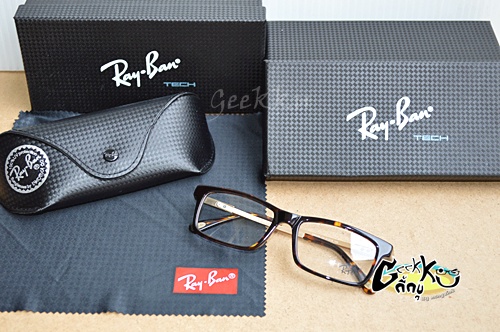 กรอบแว่นตา Ray Ban (R27) ทรงกรอบเต็มสีน้ำตาลกระ ขาสปริง (กรอบพลาสติก ก้านขาโลหะ)