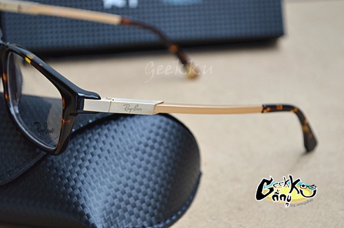 กรอบแว่นตา Ray Ban (R27) ทรงกรอบเต็มสีน้ำตาลกระ ขาสปริง (กรอบพลาสติก ก้านขาโลหะ)