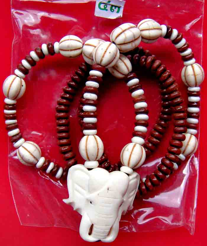 *** สร้อยกระดูกนกกระจอกเทศ +เม็กะลาตาเดียว ขนาด 25 นิ้วสวยๆครับยิ่งใส่ยิ่งฉ่ำเหมือนงาช้าง เป็นงาน Ha