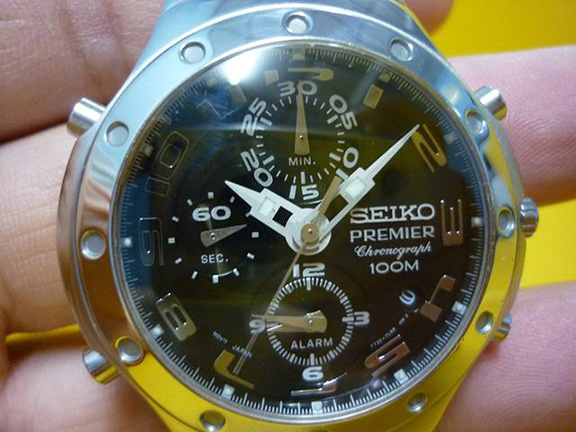 นาฬิกา SEIKO  PREMIER ของแท้ CHRONOGRAPH มีปลุก กระจกแซฟไฟร์ คริสตัล 