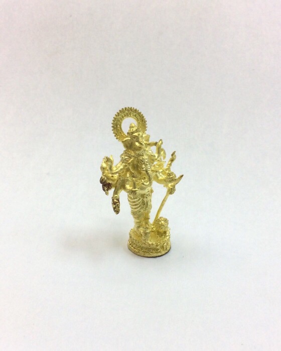 พระพิฆเนศ ปางปัญจมุข (5เศียร10กร) วัดใหญ่ชัยมงคล อยุธยา เนื้อกะไหล่ทอง กล่องเดิม #9