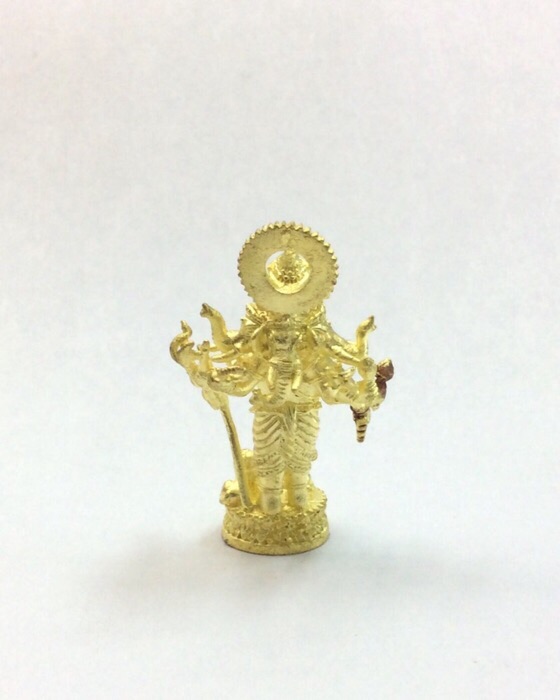 พระพิฆเนศ ปางปัญจมุข (5เศียร10กร) วัดใหญ่ชัยมงคล อยุธยา เนื้อกะไหล่ทอง กล่องเดิม #9