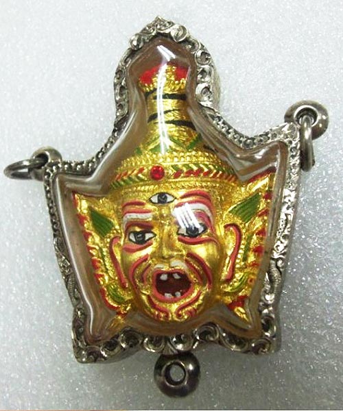 เศียรปู่สิงห์สมิงพราย (เพ้นท์สีนำฤกษ์) หลวงปู่กาหลง เขี้ยวแก้ว