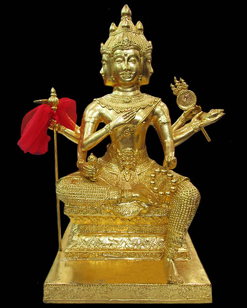 พระบูชา พระพรหม เนื้อทองผสมปิดทอง "พระพรหม"เทพเจ้าผู้สร้างจักรวาลและโลก มหาเทพแห่งความเมตตา