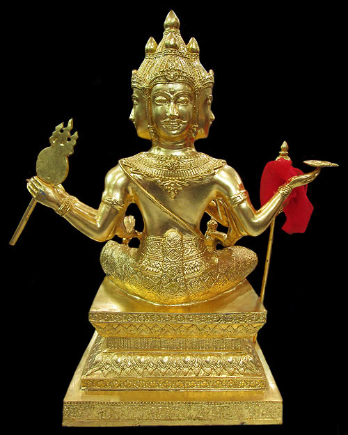 พระบูชา พระพรหม เนื้อทองผสมปิดทอง "พระพรหม"เทพเจ้าผู้สร้างจักรวาลและโลก มหาเทพแห่งความเมตตา