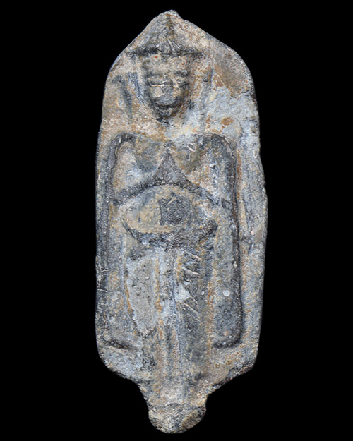 พระร่วงยืน พิมพ์พนมมือ กรุวังเพิ่ม จ.ขอนแก่น เนื้อตะกั่วสนิมแดง+บัตรรับรองครับ