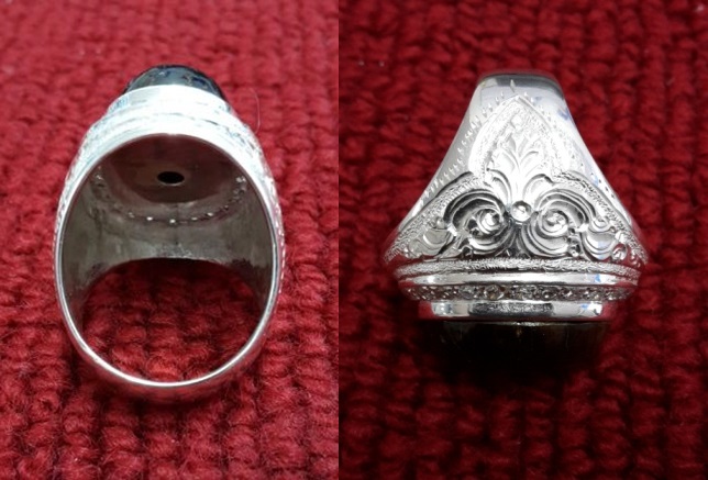 แหวนเงินหนาๆ หัววัตถุอาถรรน์