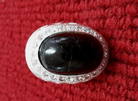 แหวนเงินหนาๆ หัววัตถุอาถรรน์