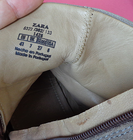 รองเท้า ZARA แบรนด์ดังสเปน ของแท้ คู่นี้ผลิตในโปรตุเกส