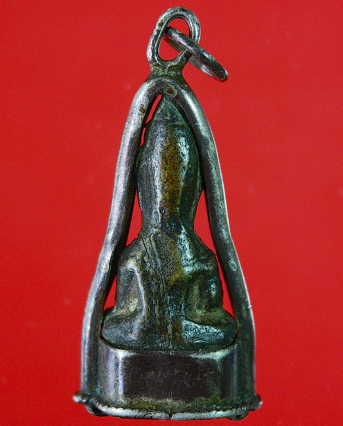 รูปหล่อสัมฤทธิ์ ศิลป์สายใต้ เลี่ยมกระเช้าเงินแบบโบราณ