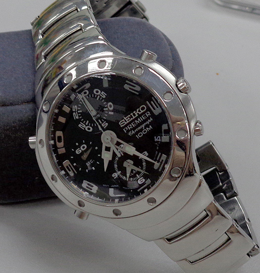 นาฬิกา SEIKO PREMIER ของแท้ CHRONOGRAPH มีปลุก กระจกแซฟไฟร์ คริสตัล