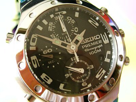 นาฬิกา SEIKO PREMIER ของแท้ CHRONOGRAPH มีปลุก กระจกแซฟไฟร์ คริสตัล