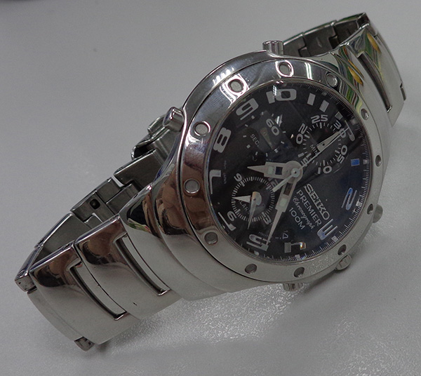 นาฬิกา SEIKO PREMIER ของแท้ CHRONOGRAPH มีปลุก กระจกแซฟไฟร์ คริสตัล