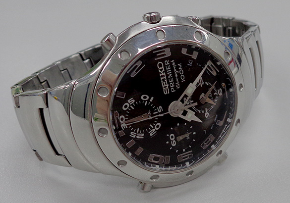 นาฬิกา SEIKO PREMIER ของแท้ CHRONOGRAPH มีปลุก กระจกแซฟไฟร์ คริสตัล