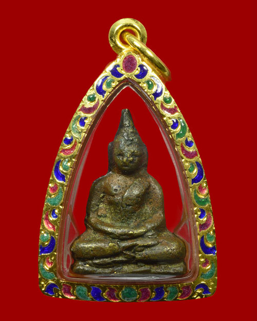 พระชัยวัฒน์รุ่นแรก(รุ่นเดียว) หลวงพ่อจง วัดหน้าต่างนอก จ.อยุธยา ออกวัดคอกหมู 2495+เลี่ยมทองลงยาหนา