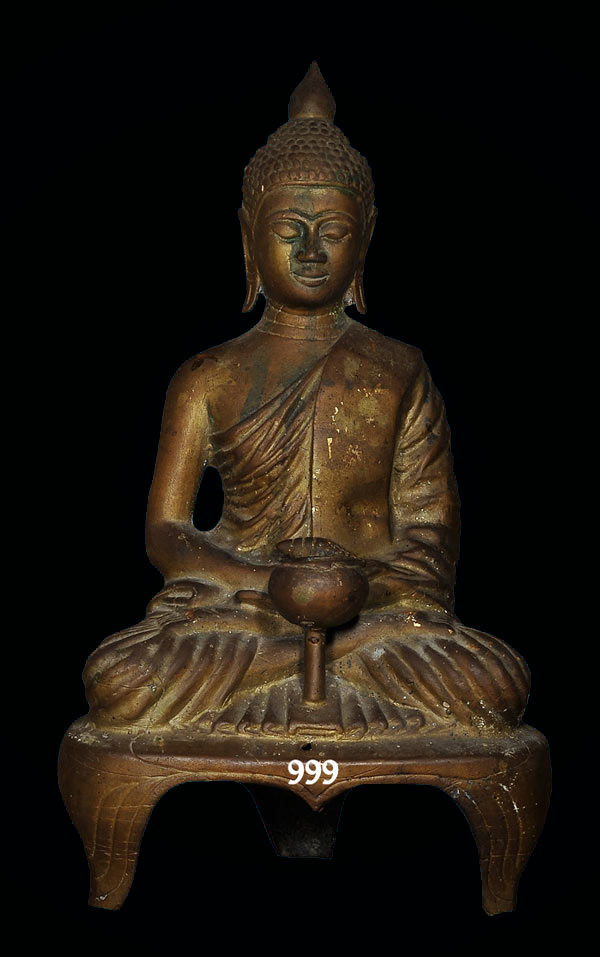 พระบูชา ปางถือหอยสังข์ + บาตร หน้าตัก 5.5 นิ้ว 3 ขา ดินไทย 