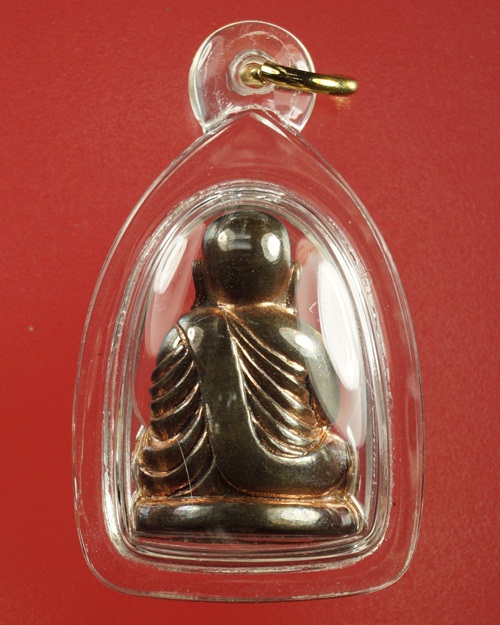 หลวงพ่อเงิน รุ่นกองทุน 53 รูปหล่อองค์ลอย พิมพ์นิยม เนื้อนวโลหะปอกผิว (กลับดำ) หมายเลข 2438