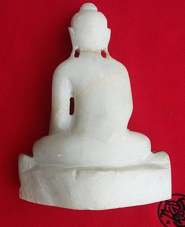พระบูชาหินแกะ ศิลปะพม่า ขนาดหน้าตัก 5.5" ฐาน 7" สูง 9"