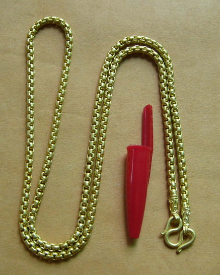 สร้อยคอทองเหลือง ของใหม่ ทบแล้วยาว12นิ้ว