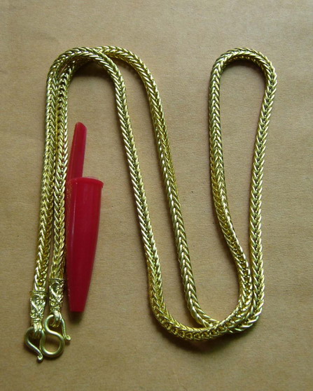 สร้อยคอทองเหลือง ของใหม่ ทบแล้วยาว12นิ้ว