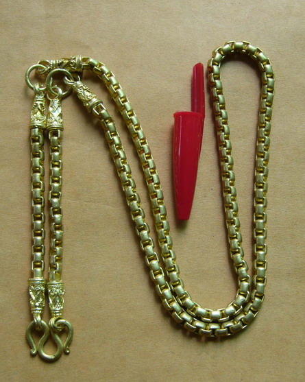 สร้อยคอทองเหลือง ของใหม่ ทบแล้วยาว13นิ้ว