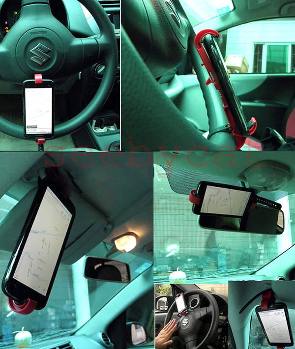 ที่หนีบมือถือ ( สีแดง ) สำหรับรถยนต์ มอเตอร์ไซค์ จักรยาน ใช้ได้หลากหลาย