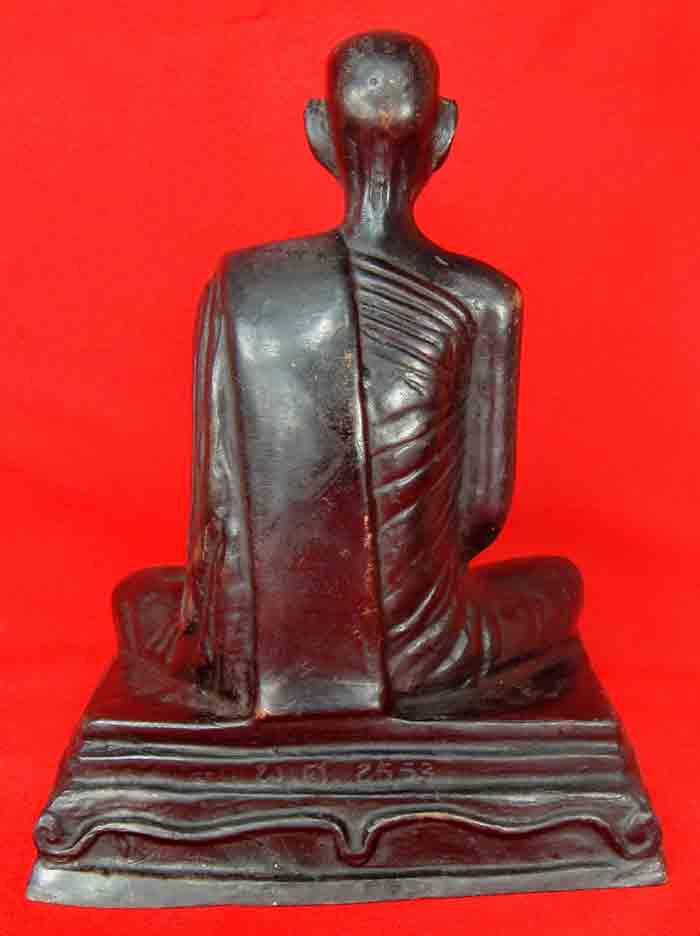 ***หลวงพ่อพรหม ถาวโร วัดช่องแค พระบูชา ขนาดหน้าตัก 5 นิ้ว ฐานสี่เหลี่ยม เนื้อทองเหลืองรมดำ งานต้มยาค