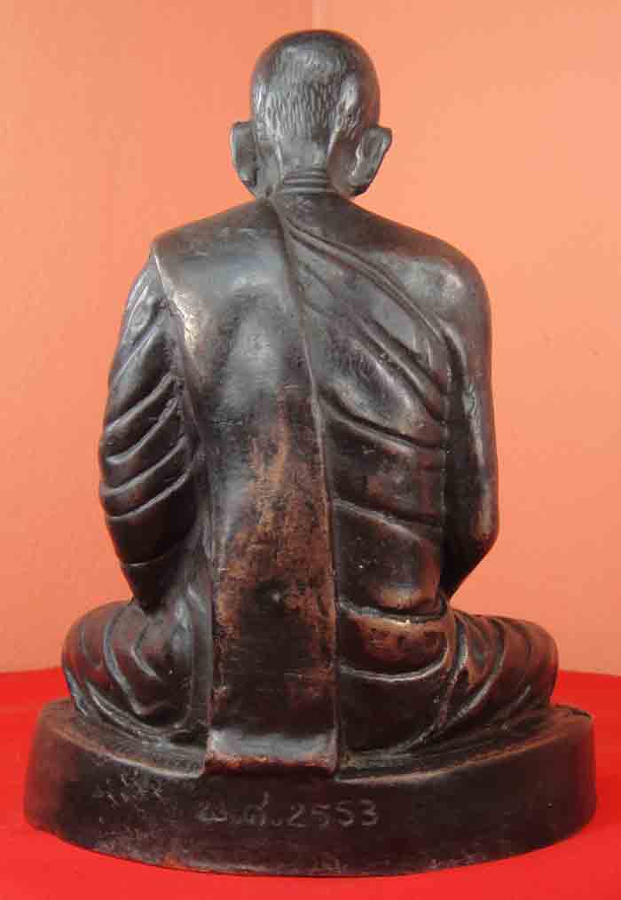 ***หลวงพ่อพรหม ถาวโร วัดช่องแค พระบูชา ขนาดหน้าตัก 5 นิ้ว ฐานกลมรี เนื้อทองเหลืองรมดำ งานต้มยาครั้งท