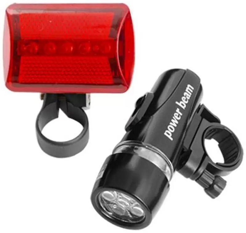 LED Bicycle Head Light + Rear Flashlight Waterproof  กันน้ำได้