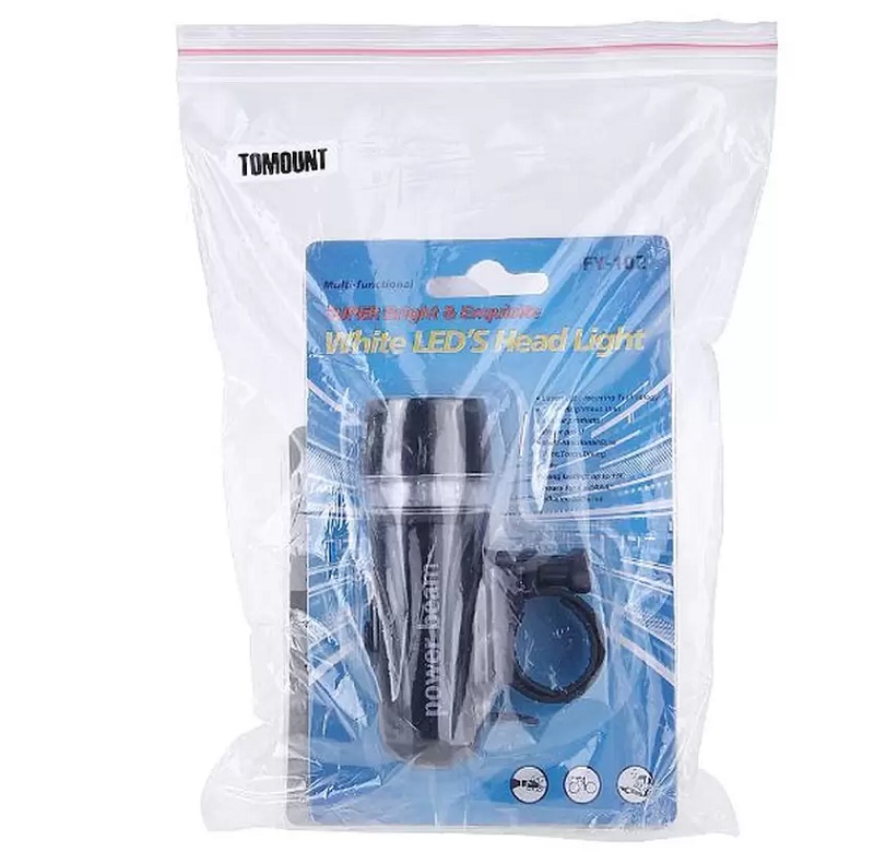 LED Bicycle Head Light + Rear Flashlight Waterproof  กันน้ำได้